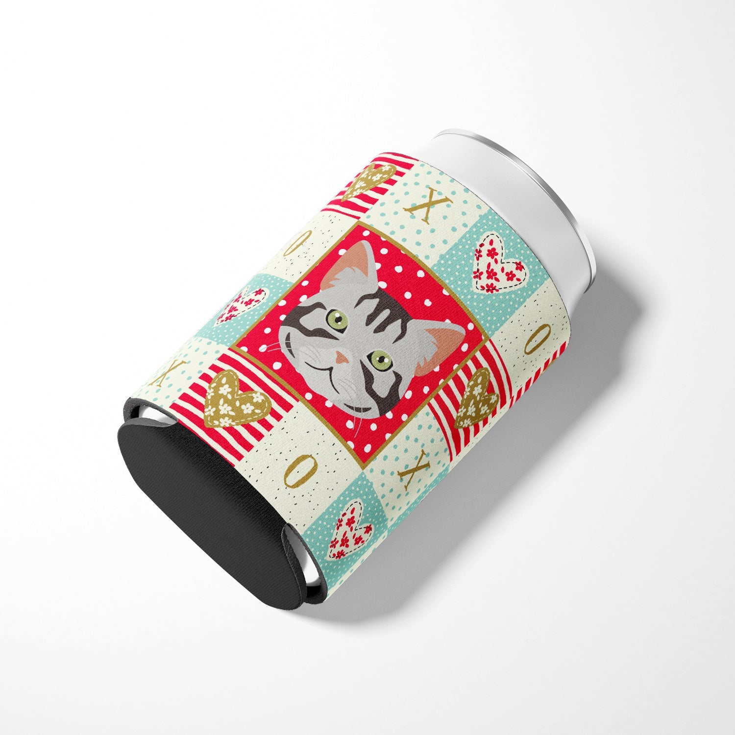 American Shorthair Cat Love Can or Bottle Hugger Cooler Sleeve for Standard 12 oz Cans, Insulated Foam Beer & Soda Can Hugger Reusable