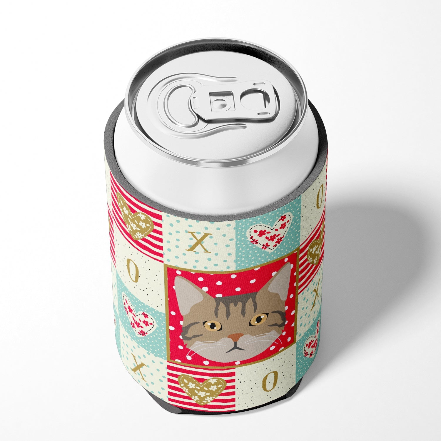 American Wirehair Cat Love Can or Bottle Hugger Cooler Sleeve for Standard 12 oz Cans, Insulated Foam Beer & Soda Can Hugger Reusable