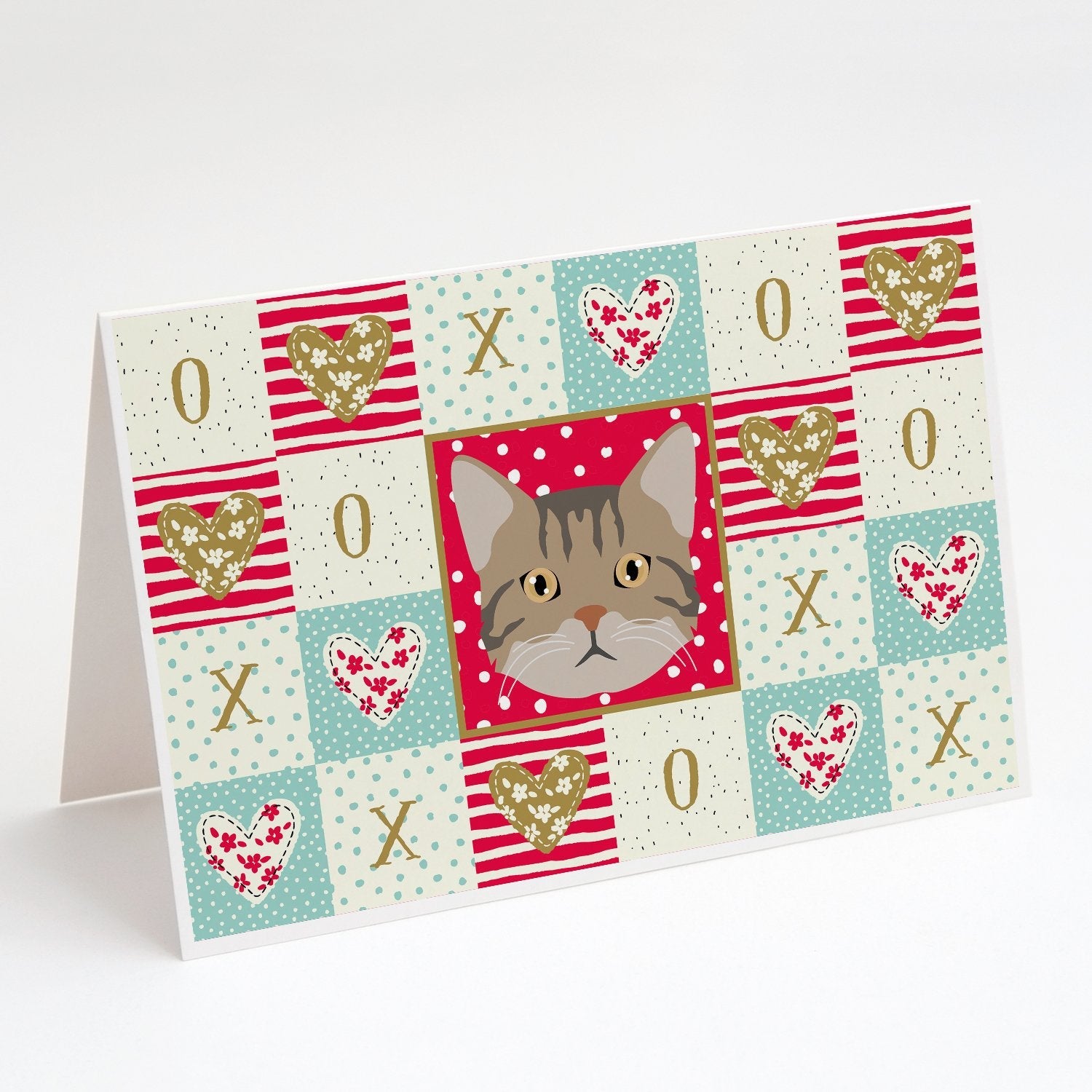 American Wirehair Cat Love Greeting Cards Pack of 8 Blank Cards with Envelopes Whimsical A7 Size 5x7
