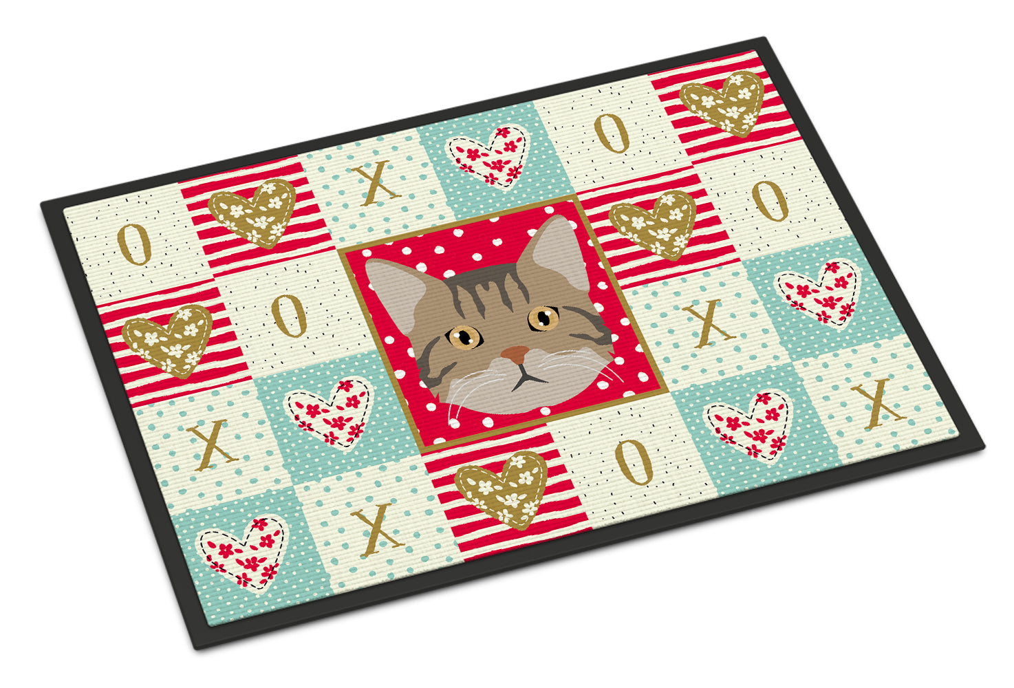 American Wirehair Cat Love Doormat Indoor Outdoor 18H X 27W Front Door Mat Rugs for Entryway, Non Slip Washable