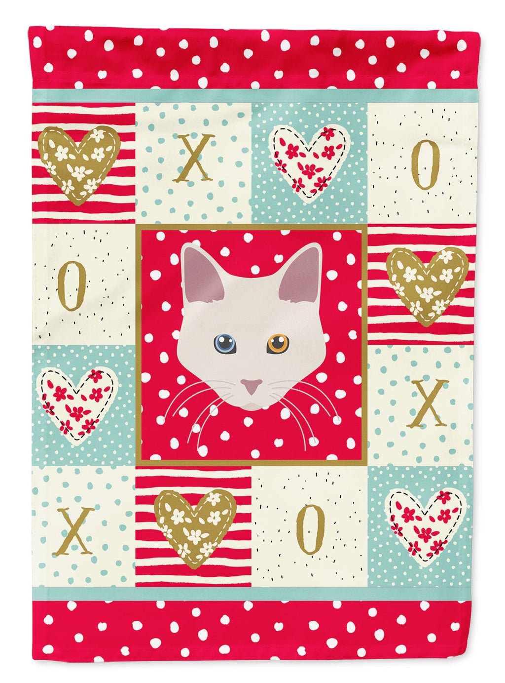 Aphrodite Giant Cat Love House Flag 28x40 Porch Sleeve Pole Decorative Outside Yard Banner Artwork Wall Hanging, Polyester