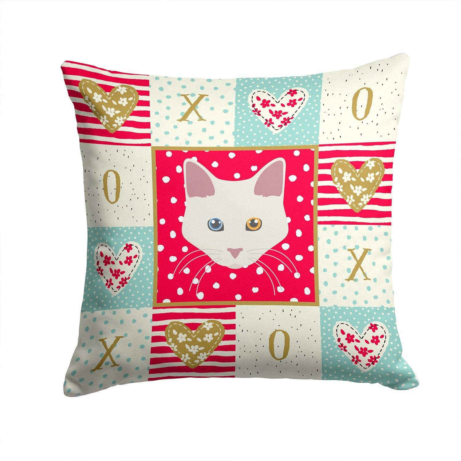 Aphrodite Giant Cat Love Decorative Throw Pillow 14x14 Indoor Outdoor Accent Cushion, Fabric Cover with Insert for Sofa, Bed, Porch & Living Room
