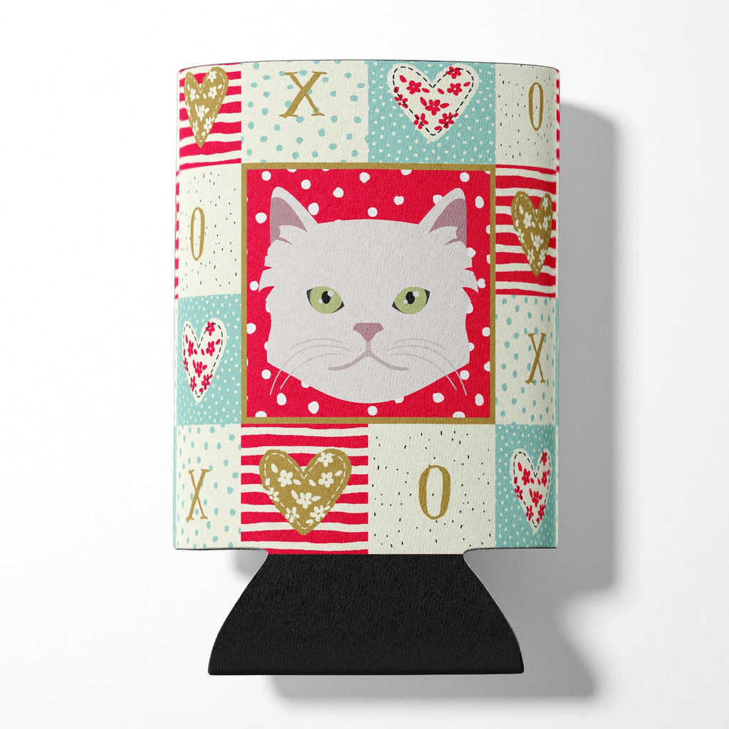 Asian Semi Longhaired Cat Love Can or Bottle Hugger Cooler Sleeve for Standard 12 oz Cans, Insulated Foam Beer & Soda Can Hugger Reusable