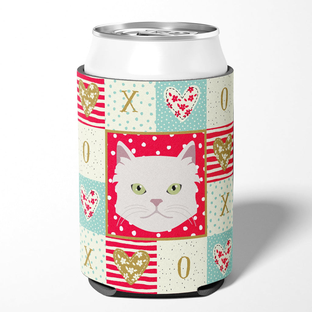 Asian Semi Longhaired Cat Love Can or Bottle Hugger Cooler Sleeve for Standard 12 oz Cans, Insulated Foam Beer & Soda Can Hugger Reusable