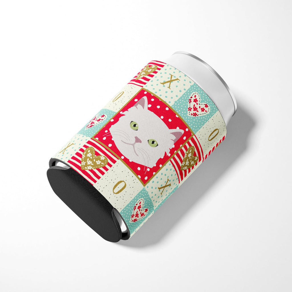 Asian Semi Longhaired Cat Love Can or Bottle Hugger Cooler Sleeve for Standard 12 oz Cans, Insulated Foam Beer & Soda Can Hugger Reusable