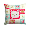Asian Semi Longhaired Cat Love Decorative Throw Pillow 14x14 Indoor Outdoor Accent Cushion, Fabric Cover with Insert for Sofa, Bed, Porch & Living Room