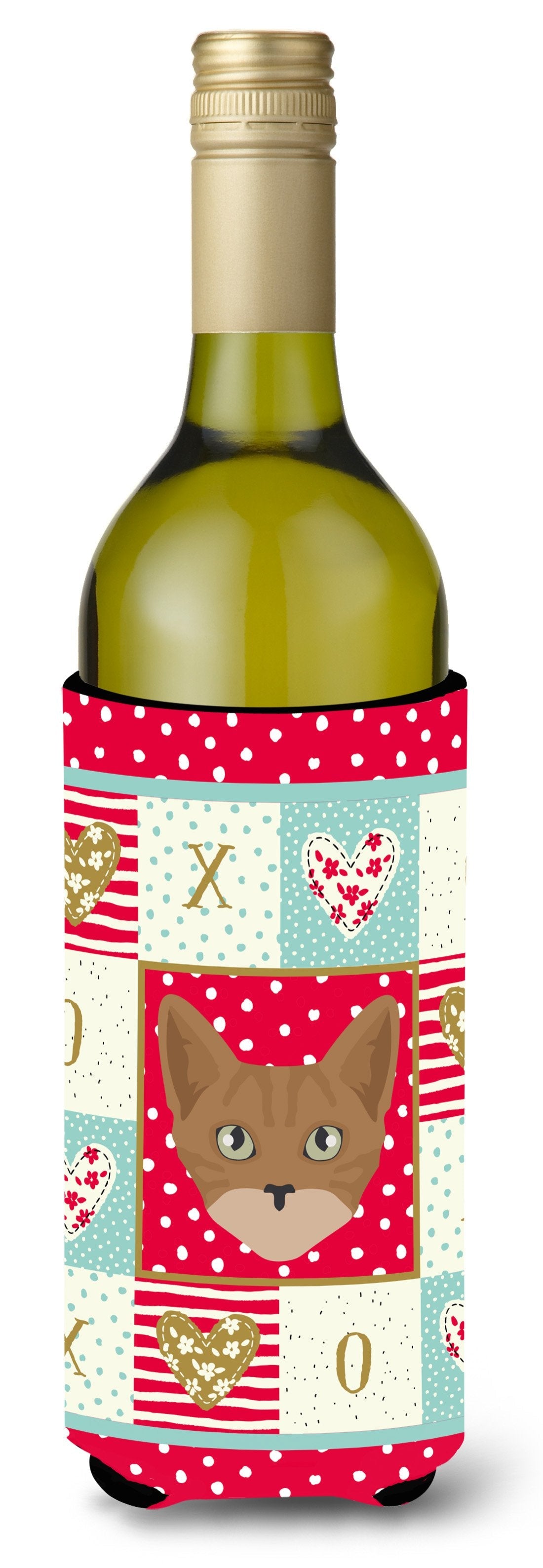Australian Mist Cat Love Wine Bottle Hugger Gift Sleeve for Standard 750 ml Bottles, Insulated Reusable Also Fits Mini Shot & Pint Bottles