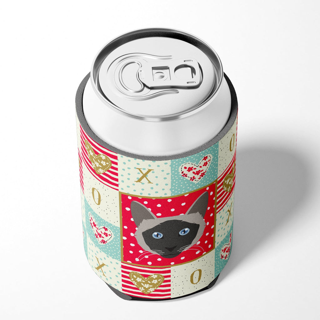 Balinese Cat Love Can or Bottle Hugger Cooler Sleeve for Standard 12 oz Cans, Insulated Foam Beer & Soda Can Hugger Reusable