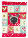 Balinese Cat Love House Flag 28x40 Porch Sleeve Pole Decorative Outside Yard Banner Artwork Wall Hanging, Polyester