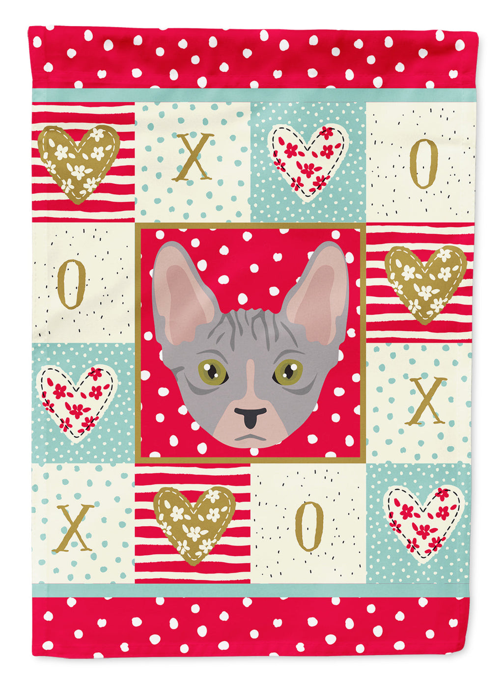 Bambino Cat Love House Flag 28x40 Porch Sleeve Pole Decorative Outside Yard Banner Artwork Wall Hanging, Polyester