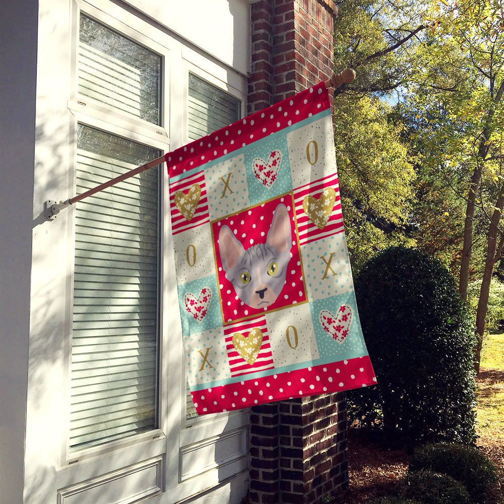 Bambino Cat Love House Flag 28x40 Porch Sleeve Pole Decorative Outside Yard Banner Artwork Wall Hanging, Polyester