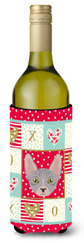 Bambino Cat Love Wine Bottle Hugger Gift Sleeve for Standard 750 ml Bottles, Insulated Reusable Also Fits Mini Shot & Pint Bottles
