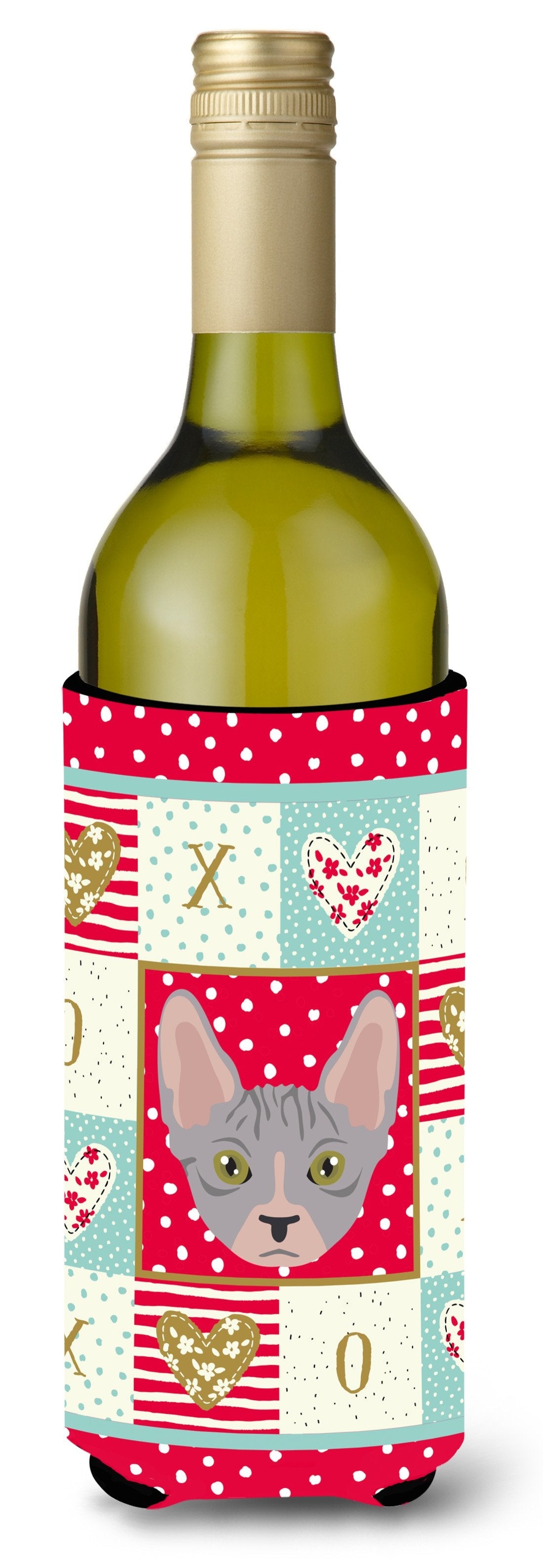 Bambino Cat Love Wine Bottle Hugger Gift Sleeve for Standard 750 ml Bottles, Insulated Reusable Also Fits Mini Shot & Pint Bottles