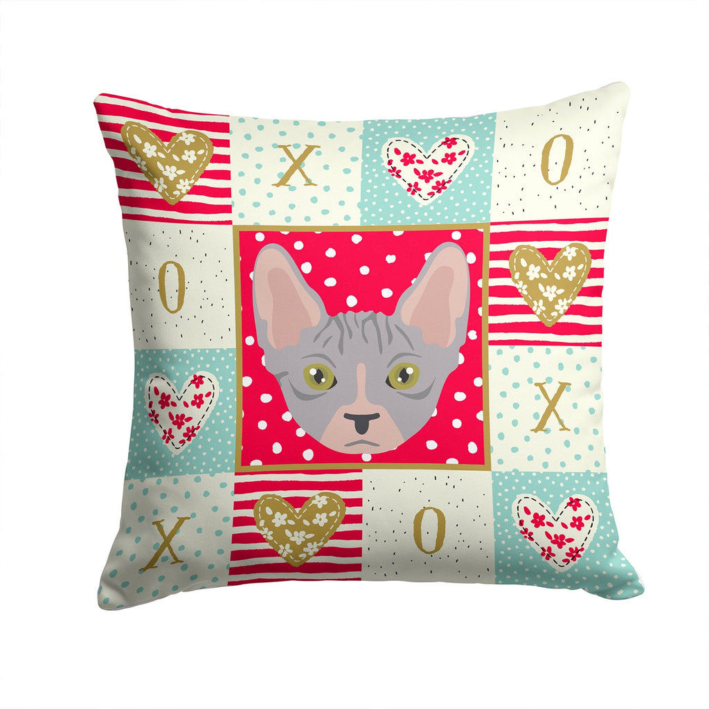 Bambino Cat Love Decorative Throw Pillow 14x14 Indoor Outdoor Accent Cushion, Fabric Cover with Insert for Sofa, Bed, Porch & Living Room