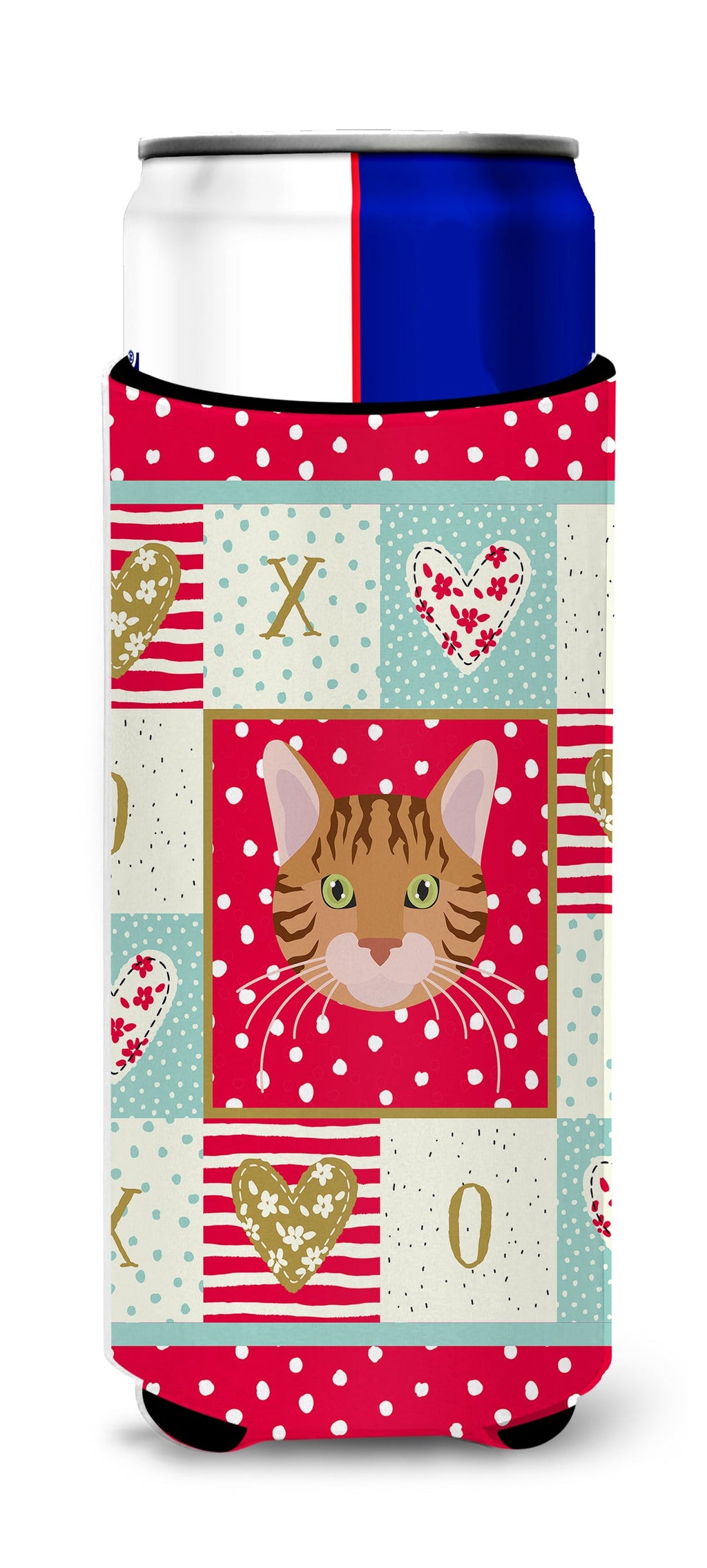 Bengal Cat Love Slim Can Hugger , Insulated Foam Hugger for 12 oz Slim Cans, Beer Bottles & Water Bottles, Printed in USA