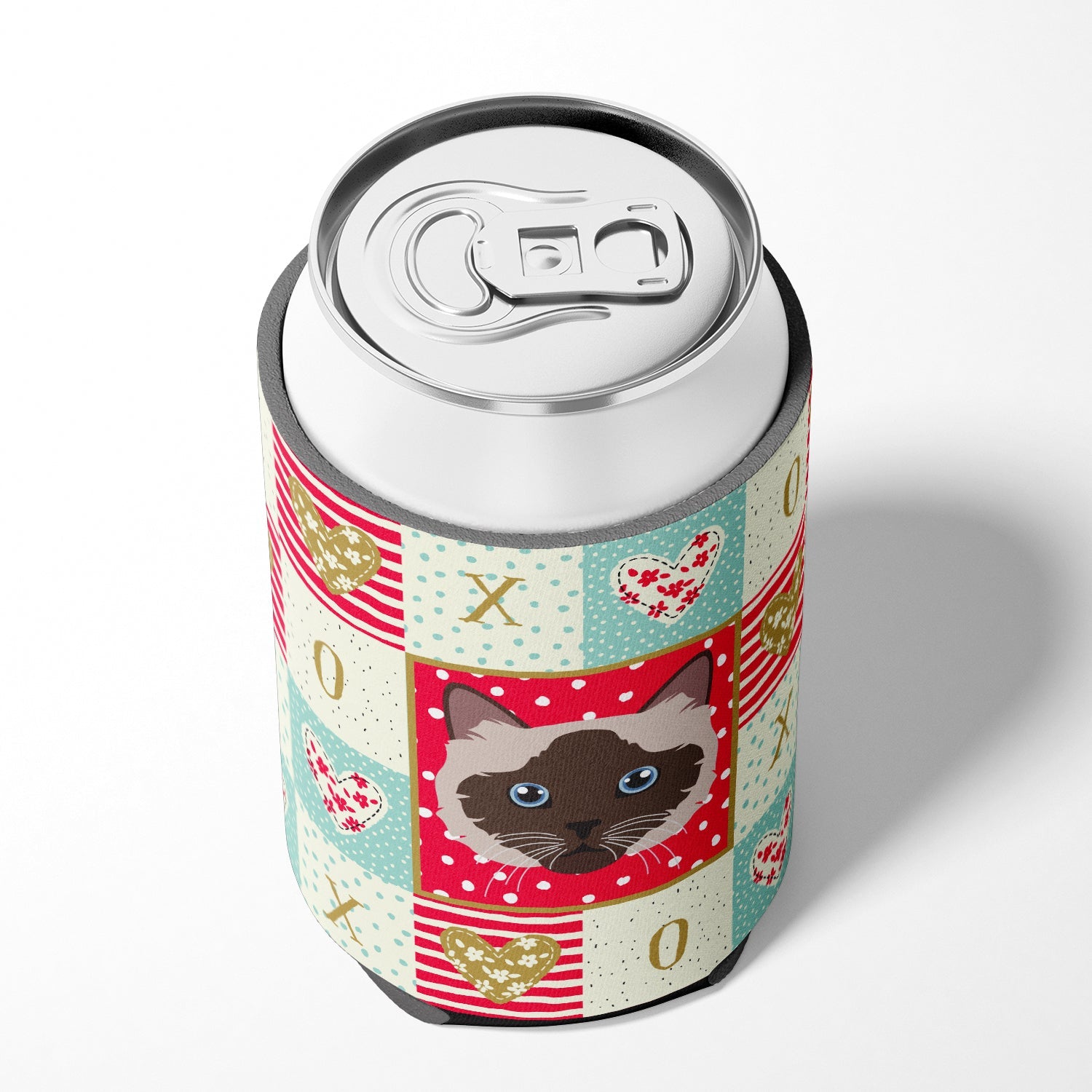 Birman Cat Love Can or Bottle Hugger Cooler Sleeve for Standard 12 oz Cans, Insulated Foam Beer & Soda Can Hugger Reusable