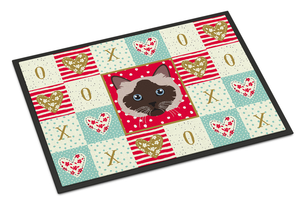 Birman Cat Love Doormat Indoor Outdoor 24H X 36W Front Door Mat Rugs for Entryway, Non Slip Washable Low Pile,