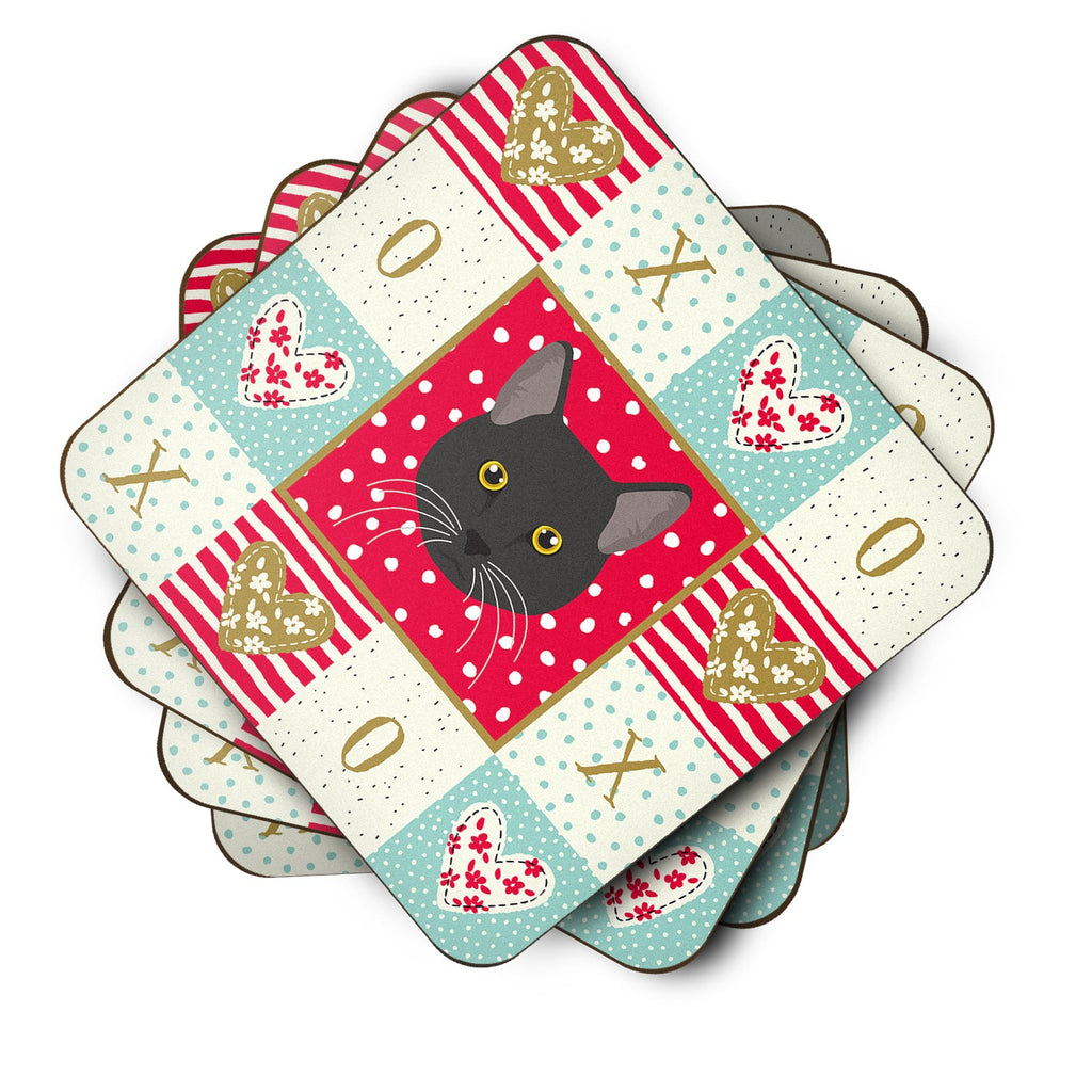 Bombay Cat Love Foam Coasters Set of 4 Cup Coasters for Indoor Outdoor, Tabletop Protection, Anti Slip, Mouse pad Material