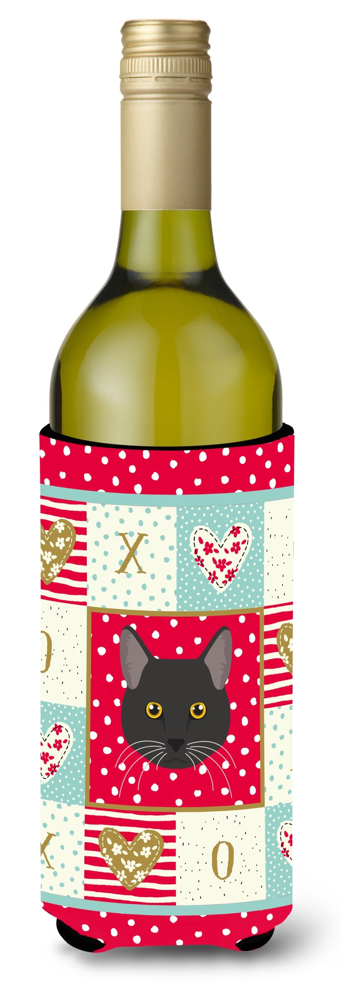 Bombay Cat Love Wine Bottle Hugger Gift Sleeve for Standard 750 ml Bottles, Insulated Reusable Also Fits Mini Shot & Pint Bottles