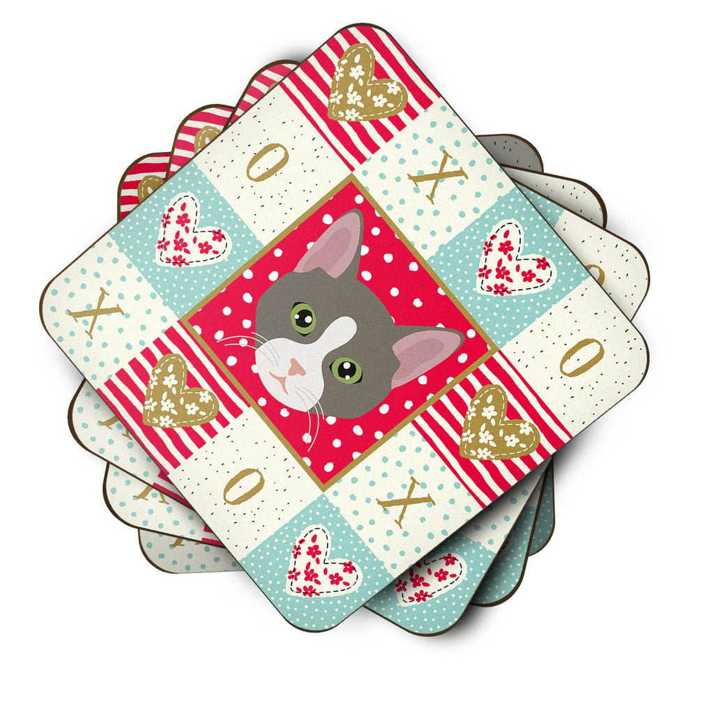 Brazilian Shorthair Cat Love Foam Coasters Set of 4 Cup Coasters for Indoor Outdoor, Tabletop Protection, Anti Slip, Mouse pad Material