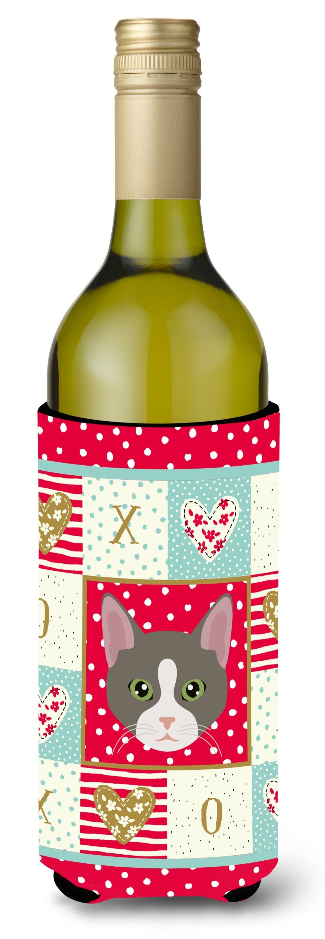 Brazilian Shorthair Cat Love Wine Bottle Hugger Gift Sleeve for Standard 750 ml Bottles, Insulated Reusable Also Fits Mini Shot & Pint Bottles