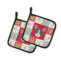 Brazilian Shorthair Cat Love Pot Holder Set of 2 Heat Resistant Quilted Hot Pads 7.5 x 7.5 Inch, Insulated Kitchen Trivets for Cooking & Baking