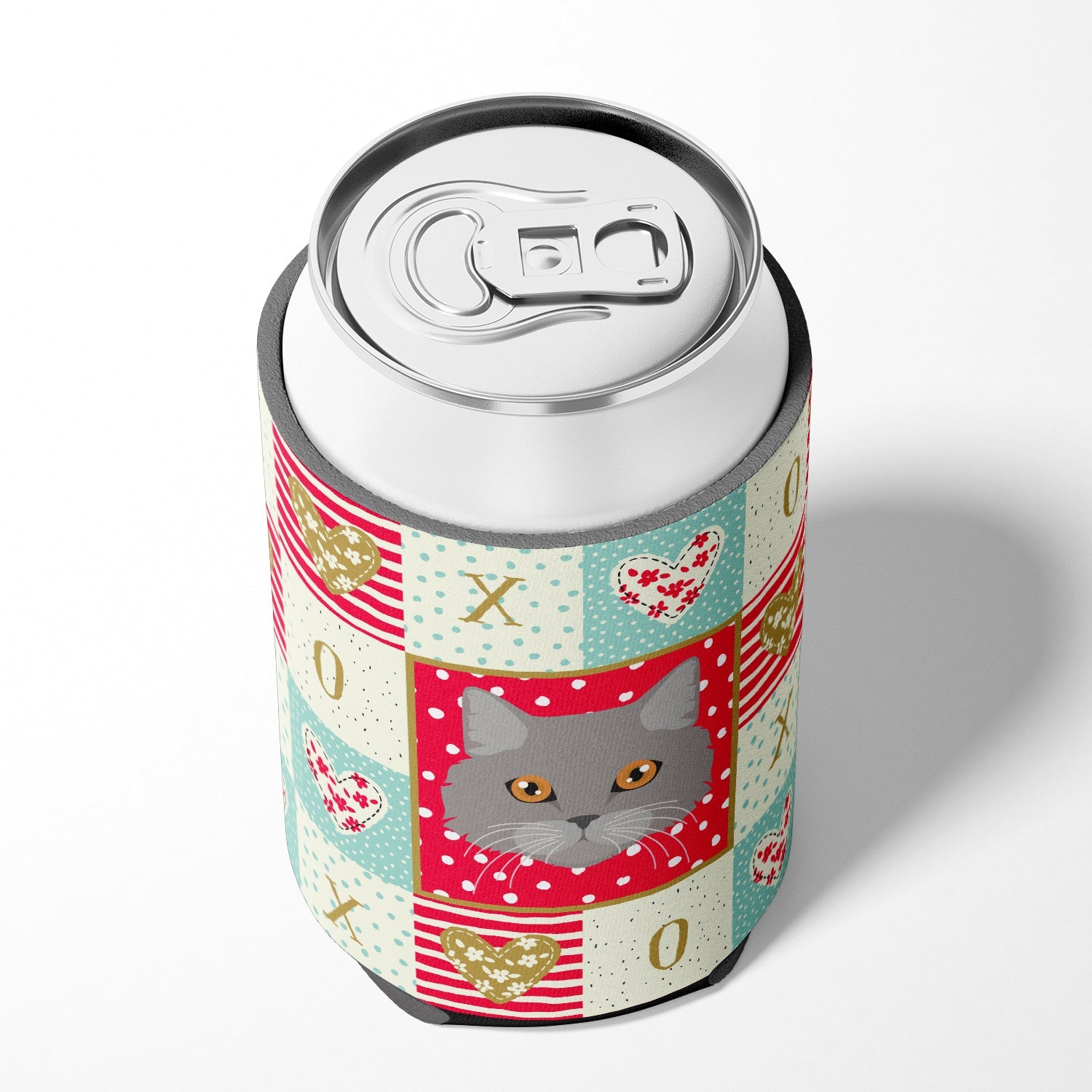 Brazilian Longhair Cat Love Can or Bottle Hugger Cooler Sleeve for Standard 12 oz Cans, Insulated Foam Beer & Soda Can Hugger Reusable