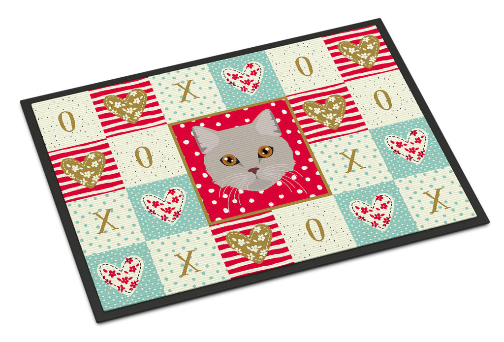 Brazilian Semi Longhair Cat Love Doormat Indoor Outdoor 18H X 27W Front Door Mat Rugs for Entryway, Non Slip Washable