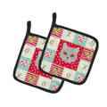 Brazilian Semi Longhair Cat Love Pot Holder Set of 2 Heat Resistant Quilted Hot Pads 7.5 x 7.5 Inch, Insulated Kitchen Trivets for Cooking & Baking