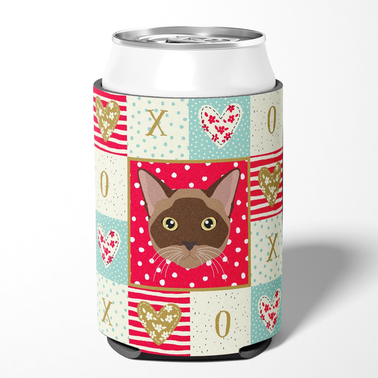 Burmese Cat Love Can or Bottle Hugger Cooler Sleeve for Standard 12 oz Cans, Insulated Foam Beer & Soda Can Hugger Reusable