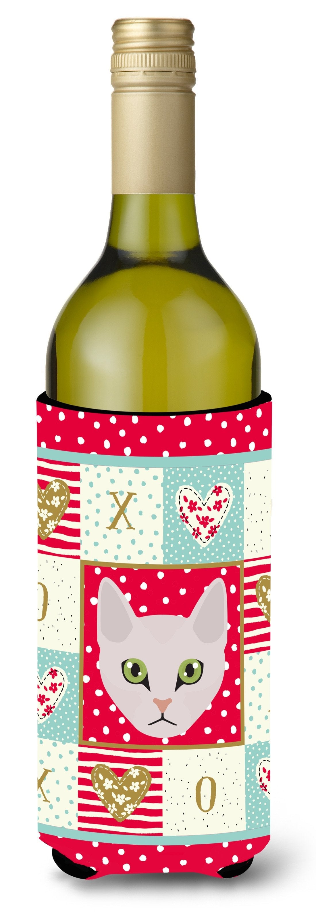 Burmilla Cat Love Wine Bottle Hugger Gift Sleeve for Standard 750 ml Bottles, Insulated Reusable Also Fits Mini Shot & Pint Bottles