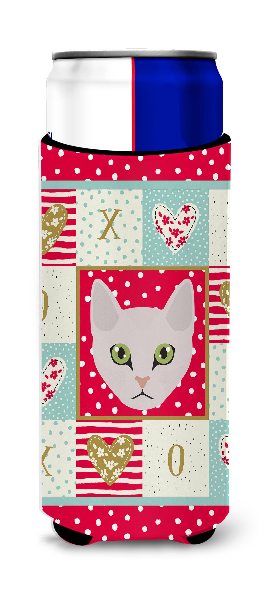 Burmilla Cat Love Slim Can Hugger , Insulated Foam Hugger for 12 oz Slim Cans, Beer Bottles & Water Bottles, Printed in USA