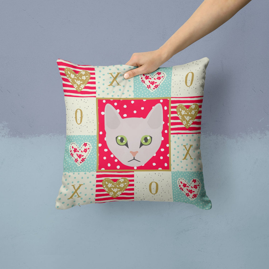 Burmilla Cat Love Decorative Throw Pillow 14x14 Indoor Outdoor Accent Cushion, Fabric Cover with Insert for Sofa, Bed, Porch & Living Room