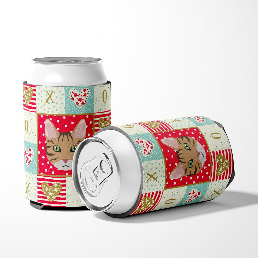 California Spangled Cat Love Can or Bottle Hugger Cooler Sleeve for Standard 12 oz Cans, Insulated Foam Beer & Soda Can Hugger Reusable