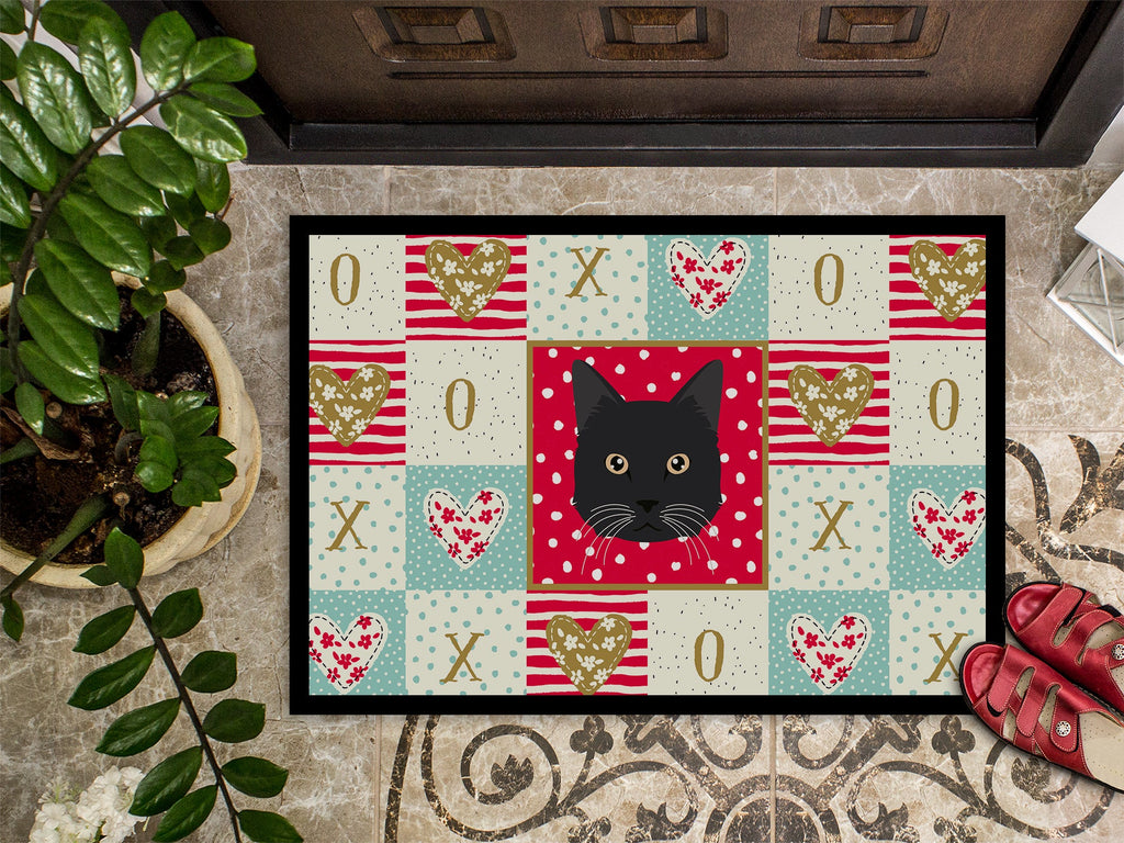 Chantilly Tiffany Cat Love Doormat Indoor Outdoor 18H X 27W Front Door Mat Rugs for Entryway, Non Slip Washable