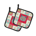 Chartreux Cat Love Pot Holder Set of 2 Heat Resistant Quilted Hot Pads 7.5 x 7.5 Inch, Insulated Kitchen Trivets for Cooking & Baking