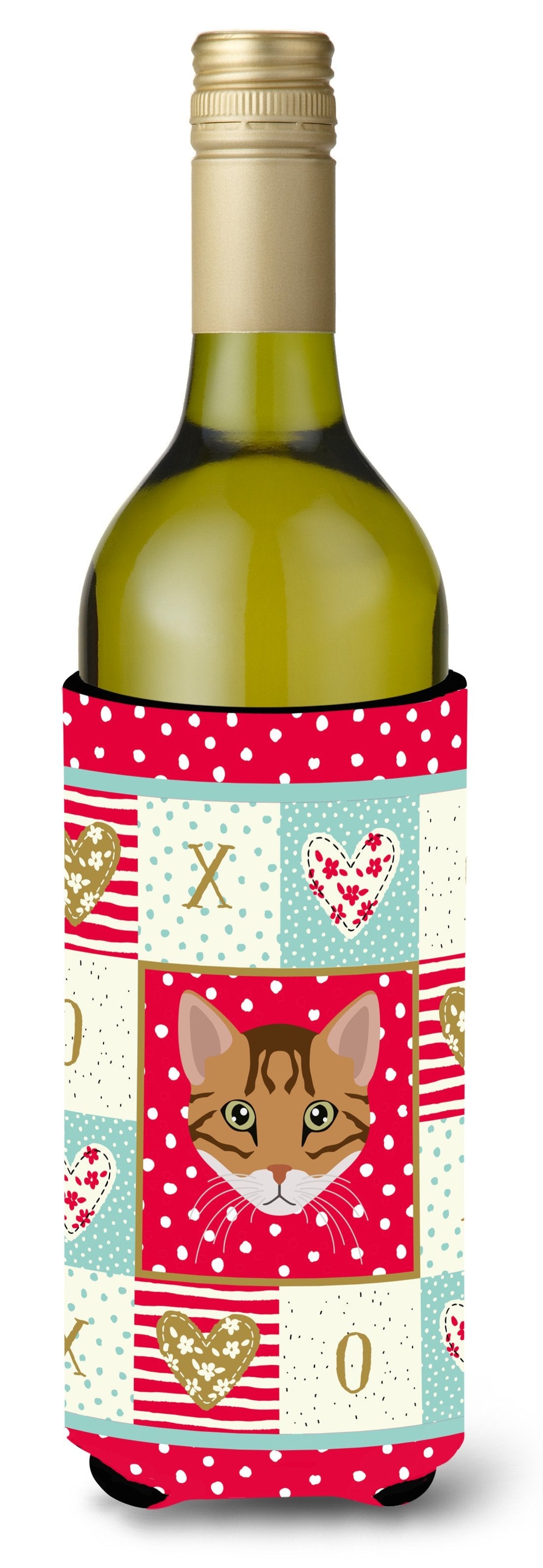 Cheetoh Cat Love Wine Bottle Hugger Gift Sleeve for Standard 750 ml Bottles, Insulated Reusable Also Fits Mini Shot & Pint Bottles