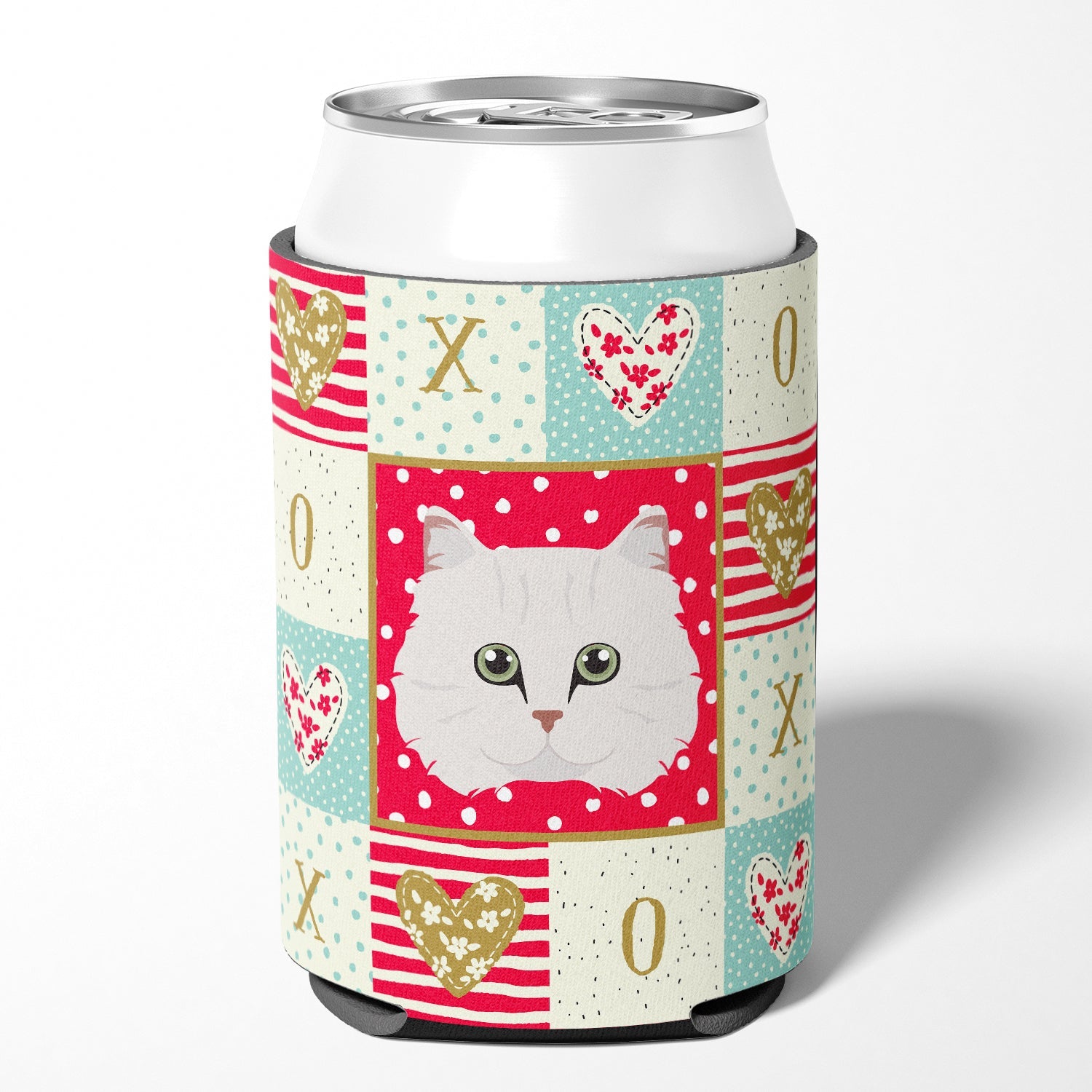Chinchilla Persian Longhair Cat Love Can or Bottle Hugger Cooler Sleeve for Standard 12 oz Cans, Insulated Foam Beer & Soda Can Hugger Reusable