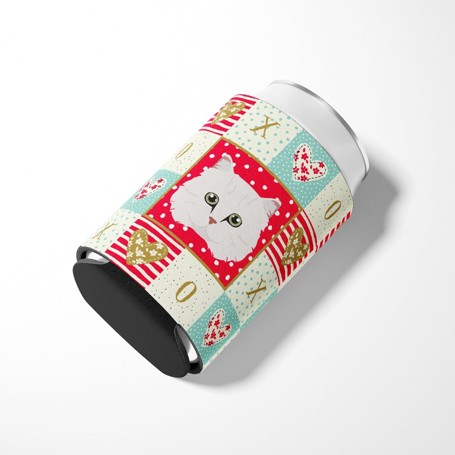 Chinchilla Persian Longhair Cat Love Can or Bottle Hugger Cooler Sleeve for Standard 12 oz Cans, Insulated Foam Beer & Soda Can Hugger Reusable