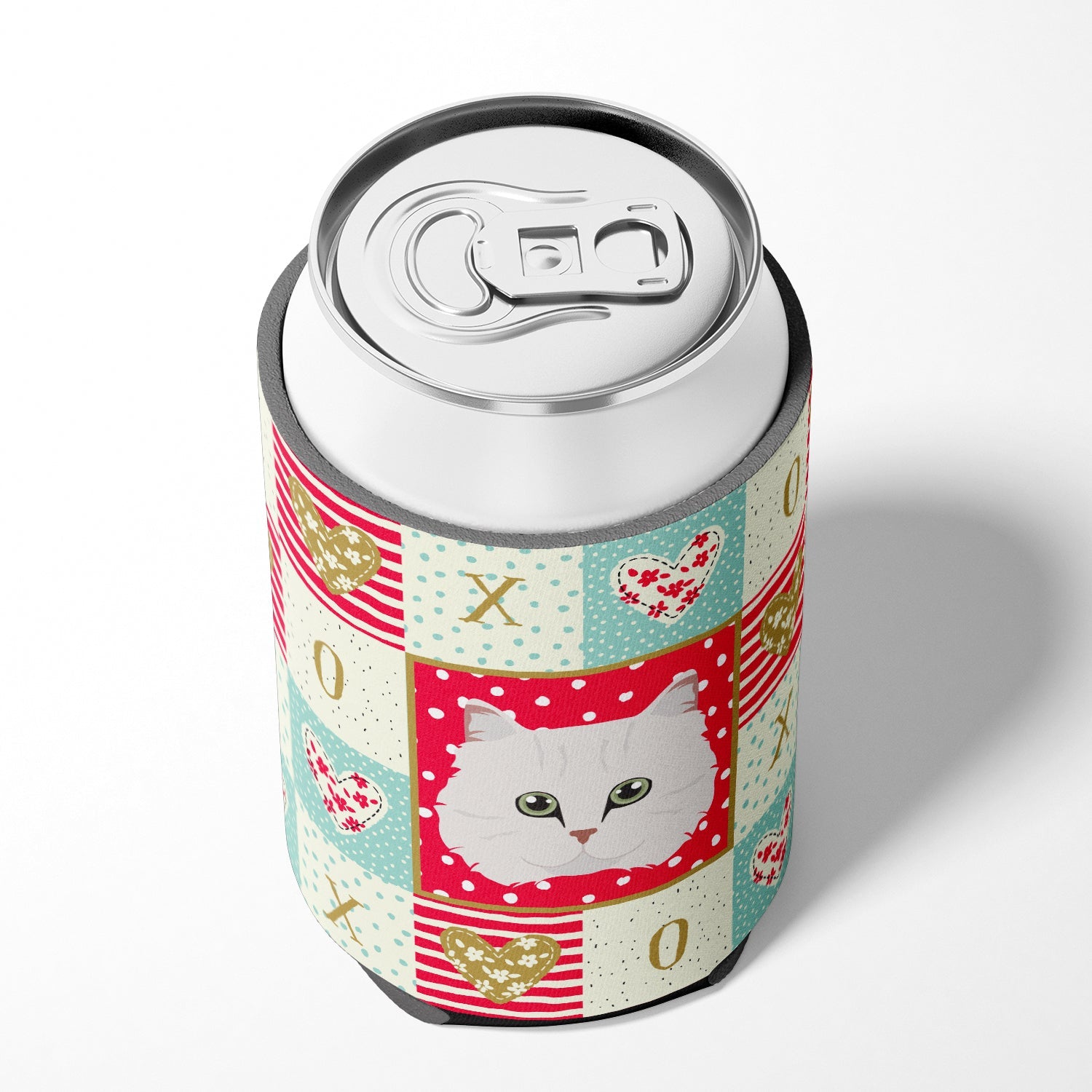 Chinchilla Persian Longhair Cat Love Can or Bottle Hugger Cooler Sleeve for Standard 12 oz Cans, Insulated Foam Beer & Soda Can Hugger Reusable