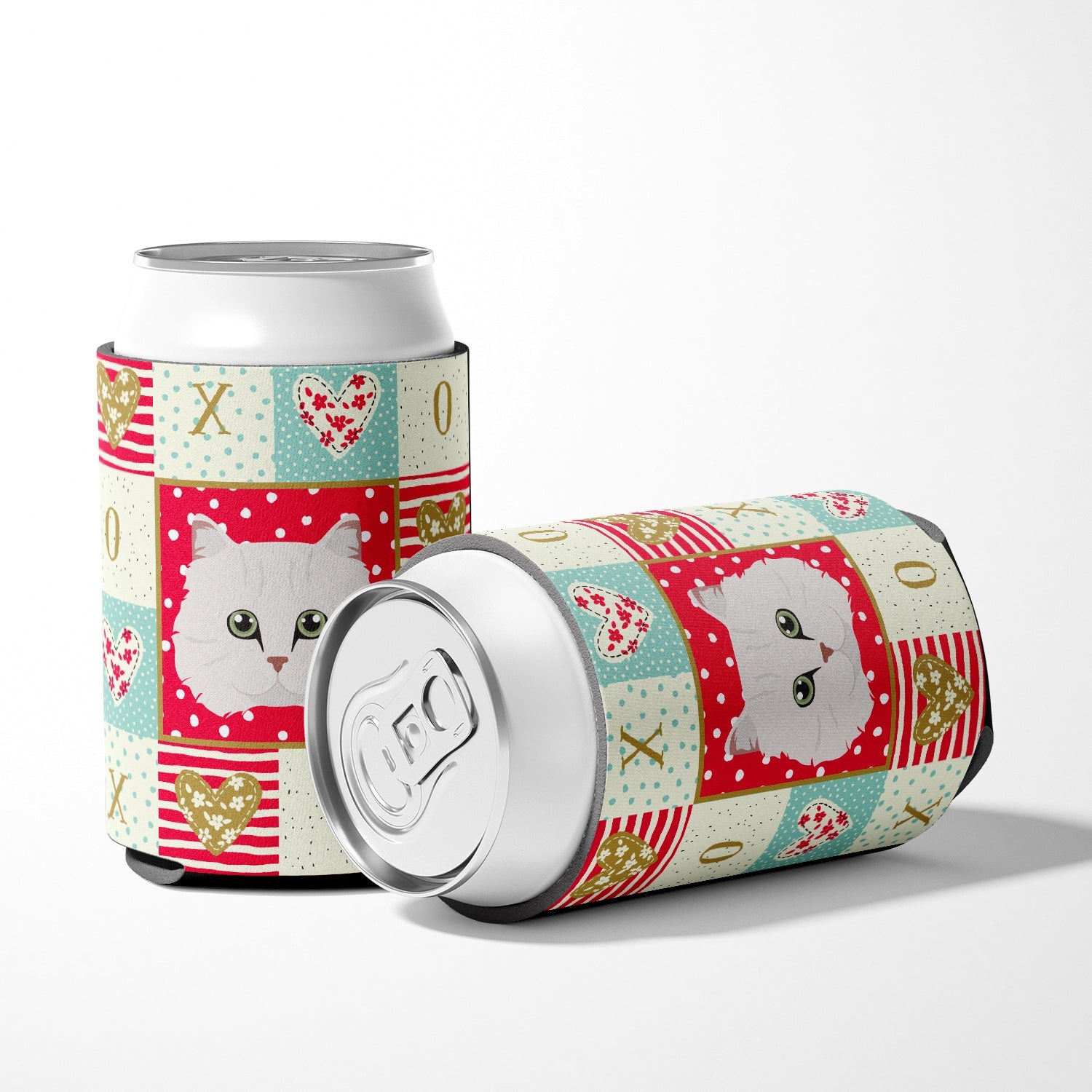 Chinchilla Persian Longhair Cat Love Can or Bottle Hugger Cooler Sleeve for Standard 12 oz Cans, Insulated Foam Beer & Soda Can Hugger Reusable