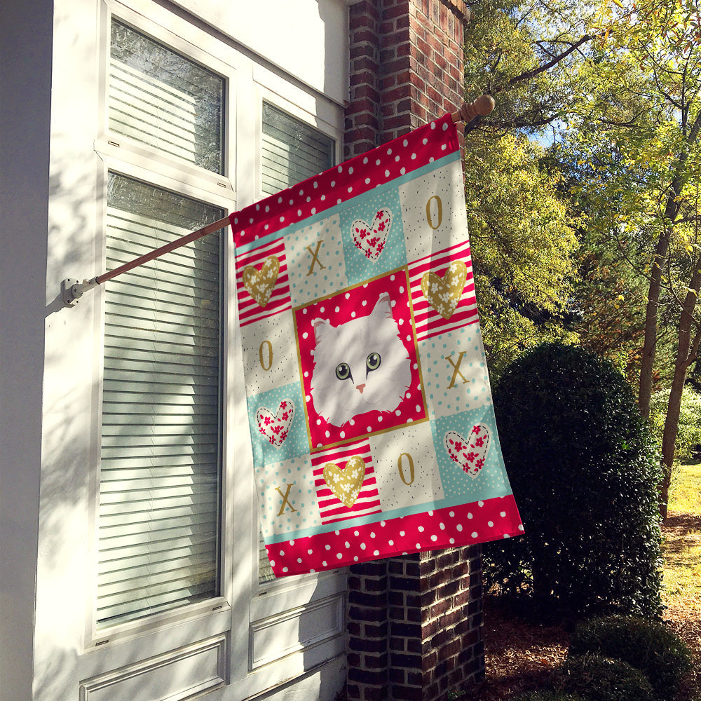 Chinchilla Persian Longhair Cat Love House Flag 28x40 Porch Sleeve Pole Decorative Outside Yard Banner Artwork Wall Hanging, Polyester