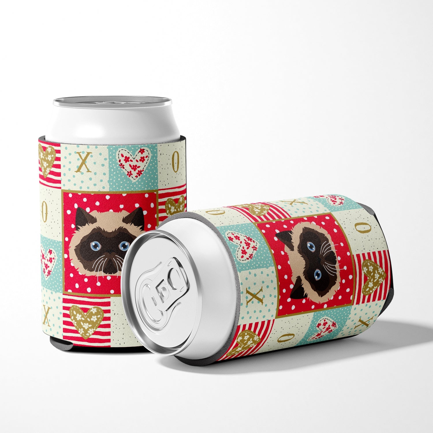 Colorpoint Persian Hymalayan Cat Love Can or Bottle Hugger Cooler Sleeve for Standard 12 oz Cans, Insulated Foam Beer & Soda Can Hugger Reusable