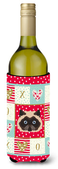 Colorpoint Persian Hymalayan Cat Love Wine Bottle Hugger Gift Sleeve for Standard 750 ml Bottles, Insulated Reusable Also Fits Mini Shot & Pint Bottles