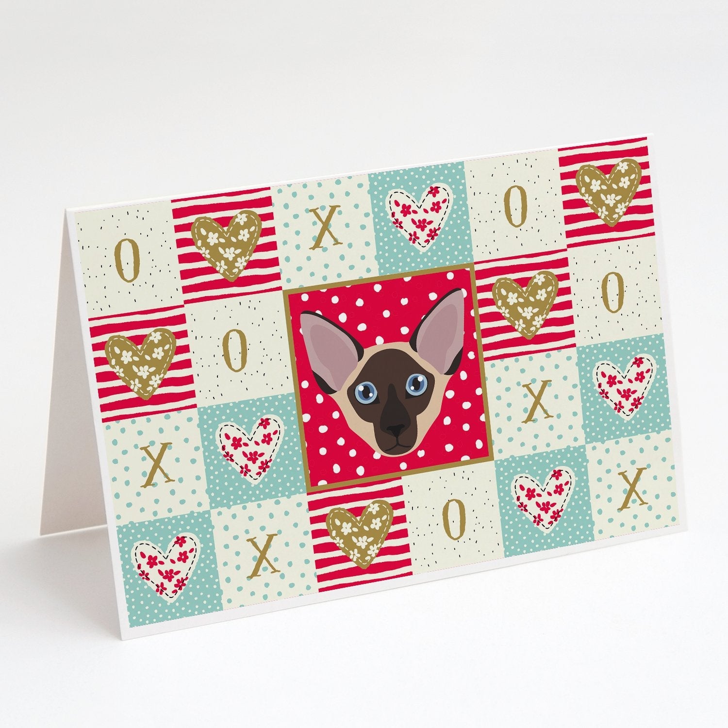 Colorpoint Shorthair Cat Love Greeting Cards Pack of 8 Blank Cards with Envelopes Whimsical A7 Size 5x7