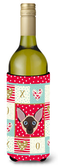Colorpoint Shorthair Cat Love Wine Bottle Hugger Gift Sleeve for Standard 750 ml Bottles, Insulated Reusable Also Fits Mini Shot & Pint Bottles