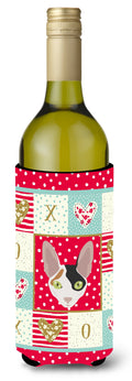 Cornish Rex Cat Love Wine Bottle Hugger Gift Sleeve for Standard 750 ml Bottles, Insulated Reusable Also Fits Mini Shot & Pint Bottles