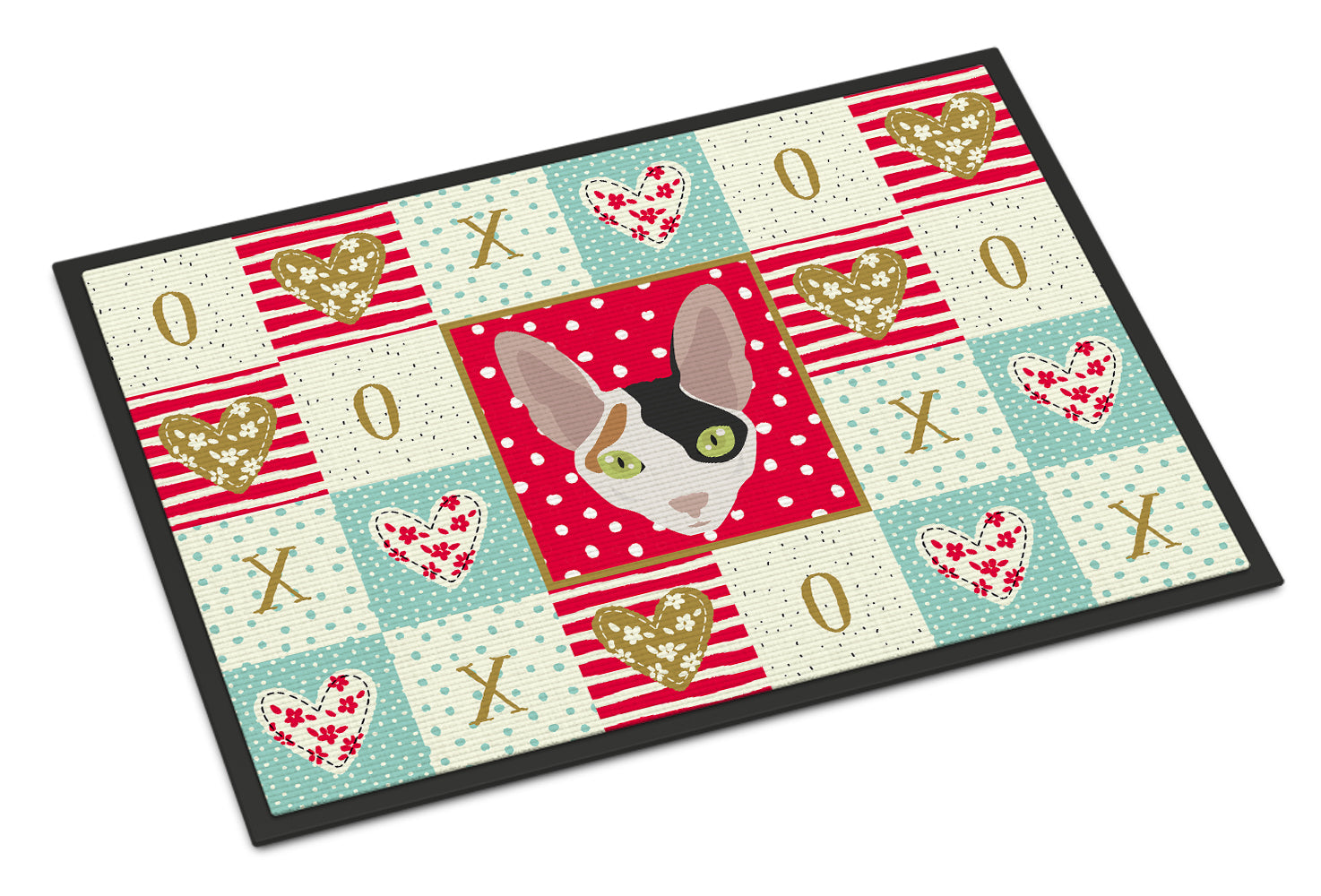 Cornish Rex Cat Love Doormat Indoor Outdoor 18H X 27W Front Door Mat Rugs for Entryway, Non Slip Washable