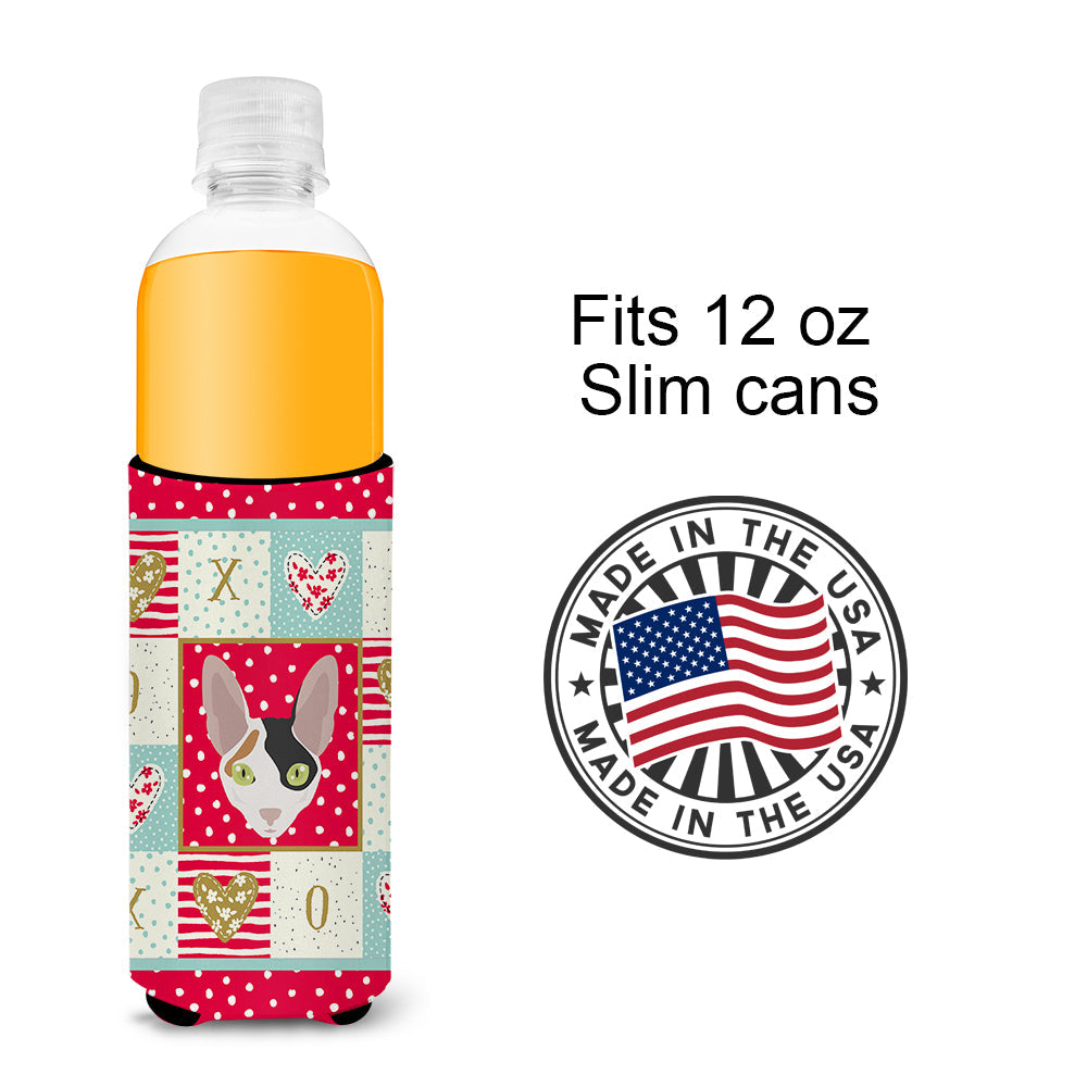 Cornish Rex Cat Love Slim Can Hugger , Insulated Foam Hugger for 12 oz Slim Cans, Beer Bottles & Water Bottles, Printed in USA