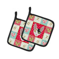 Cornish Rex Cat Love Pot Holder Set of 2 Heat Resistant Quilted Hot Pads 7.5 x 7.5 Inch, Insulated Kitchen Trivets for Cooking & Baking